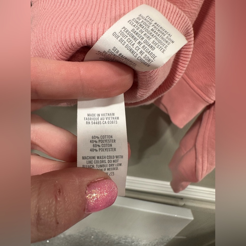 Aerie Pink Quarter Zip Hooded Sweatshirt - Picture 6 of 6